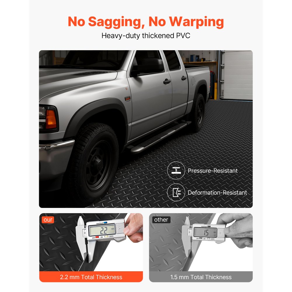 Ρολό δαπέδου γκαράζ VEVOR, Πατάκι δαπέδου γκαράζ 2,28 x 5,2 m, Προστατευτικό πατάκι δαπέδου από PVC με πλάκα διαμαντιού 2,2 mm με ταινία διπλής όψης, Αντιολισθητικό, Εύκολο στον καθαρισμό για αποθήκη, γυμναστήρια, τρέιλερ, μαύρο Ρολό δαπέδου γκαράζ VEVOR, Πατάκι δαπέδου γκαράζ 2,28 x 5,2 m, Προστατευτικό πατάκι δαπέδου από PVC με πλάκα διαμαντιού 2,2 mm με ταινία διπλής όψης, Αντιολισθητικό, Εύκολο στον καθαρισμό για αποθήκη, γυμναστήρια, τρέιλερ, μαύρο