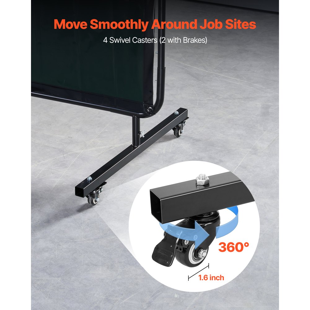 Οθόνη συγκόλλησης VEVOR με πλαίσιο, 3 πάνελ 1,74 x 2,34m, ανθεκτικές στη φλόγα οθόνες βινυλίου με 12 ρόδες και προστασία UV 6 επιπέδων για εργαστηριακή/βιομηχανική χρήση, σκούρο πράσινο Οθόνη συγκόλλησης VEVOR με πλαίσιο, 3 πάνελ 1,74 x 2,34m, ανθεκτικές στη φλόγα οθόνες βινυλίου με 12 ρόδες και προστασία UV 6 επιπέδων για εργαστηριακή/βιομηχανική χρήση, σκούρο πράσινο