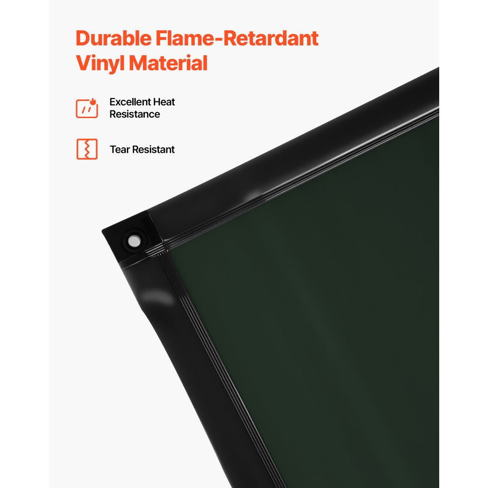 Οθόνη συγκόλλησης VEVOR με πλαίσιο, 3 πάνελ 1,74 x 2,34m, ανθεκτικές στη φλόγα οθόνες βινυλίου με 12 ρόδες και προστασία UV 6 επιπέδων για εργαστηριακή/βιομηχανική χρήση, σκούρο πράσινο Οθόνη συγκόλλησης VEVOR με πλαίσιο, 3 πάνελ 1,74 x 2,34m, ανθεκτικές στη φλόγα οθόνες βινυλίου με 12 ρόδες και προστασία UV 6 επιπέδων για εργαστηριακή/βιομηχανική χρήση, σκούρο πράσινο