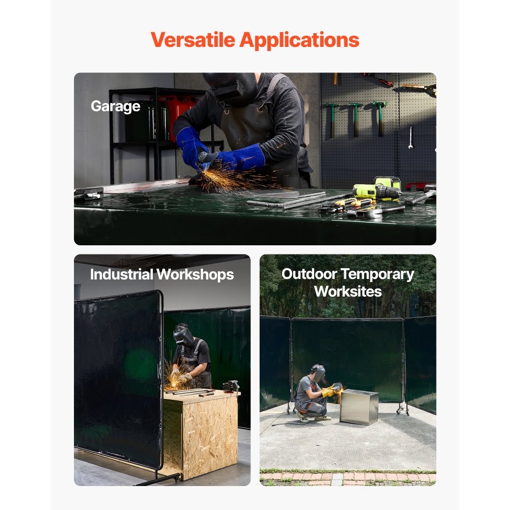 Οθόνη συγκόλλησης VEVOR με πλαίσιο, 3 πάνελ 1,74 x 2,34m, ανθεκτικές στη φλόγα οθόνες βινυλίου με 12 ρόδες και προστασία UV 6 επιπέδων για εργαστηριακή/βιομηχανική χρήση, σκούρο πράσινο Οθόνη συγκόλλησης VEVOR με πλαίσιο, 3 πάνελ 1,74 x 2,34m, ανθεκτικές στη φλόγα οθόνες βινυλίου με 12 ρόδες και προστασία UV 6 επιπέδων για εργαστηριακή/βιομηχανική χρήση, σκούρο πράσινο