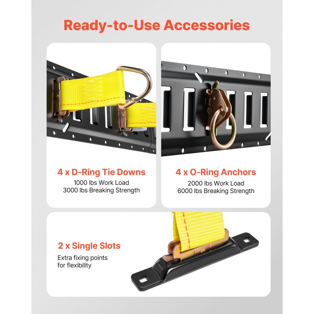 Κιτ ράγας πρόσδεσης VEVOR E-Track, σετ 4 ραγών E 0,4 m, 21 τεμάχια, περιλαμβάνει 2 ιμάντες καστάνιας & 4 δακτυλίους Ο & 4 δέσιμο με δακτύλιο D & 2 μονές υποδοχές & 8 καπάκια & 1 τσάντα, κατάλληλο για γκαράζ, φορτηγά και ρυμουλκούμενα Κιτ ράγας πρόσδεσης VEVOR E-Track, σετ 4 ραγών E 0,4 m, 21 τεμάχια, περιλαμβάνει 2 ιμάντες καστάνιας & 4 δακτυλίους Ο & 4 δέσιμο με δακτύλιο D & 2 μονές υποδοχές & 8 καπάκια & 1 τσάντα, κατάλληλο για γκαράζ, φορτηγά και ρυμουλκούμενα