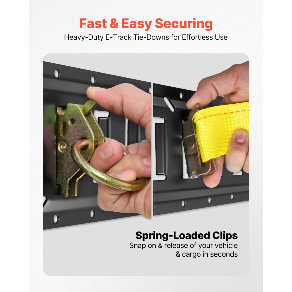 Κιτ ράγας πρόσδεσης VEVOR E-Track, συσκευασία 4 ραγών E 0,6 m, 20 τεμάχια, περιλαμβάνει 2 ιμάντες καστάνιας & 4 δακτυλίους Ο & 4 δακτυλίους πρόσδεσης με δακτύλιο D & 2 μονές υποδοχές & 8 καπάκια άκρων, κατάλληλο για γκαράζ, φορτηγά και ρυμουλκούμενα Κιτ ράγας πρόσδεσης VEVOR E-Track, συσκευασία 4 ραγών E 0,6 m, 20 τεμάχια, περιλαμβάνει 2 ιμάντες καστάνιας & 4 δακτυλίους Ο & 4 δακτυλίους πρόσδεσης με δακτύλιο D & 2 μονές υποδοχές & 8 καπάκια άκρων, κατάλληλο για γκαράζ, φορτηγά και ρυμουλκούμενα