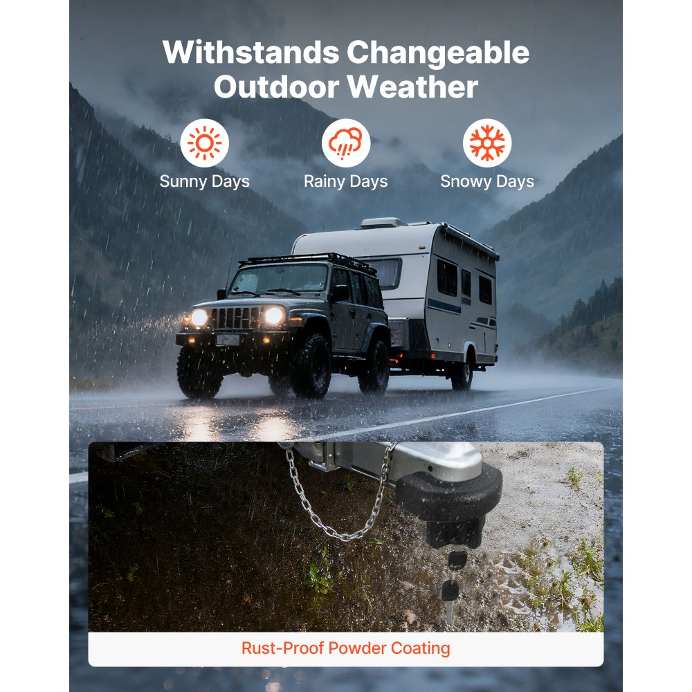 Κλείδωμα ρυμούλκησης VEVOR, Συμβατό με ζεύκτες 50,8 mm, Αντικλεπτική κλειδαριά ρυμούλκησης βαρέως τύπου με 3 κλειδιά, Ανθεκτικό σε ανοησίες και κρούσεις, Κατάλληλο για τροχόσπιτα, σκάφη, οχήματα εκτός δρόμου, ρυμουλκούμενα Κλείδωμα ρυμούλκησης VEVOR, Συμβατό με ζεύκτες 50,8 mm, Αντικλεπτική κλειδαριά ρυμούλκησης βαρέως τύπου με 3 κλειδιά, Ανθεκτικό σε ανοησίες και κρούσεις, Κατάλληλο για τροχόσπιτα, σκάφη, οχήματα εκτός δρόμου, ρυμουλκούμενα