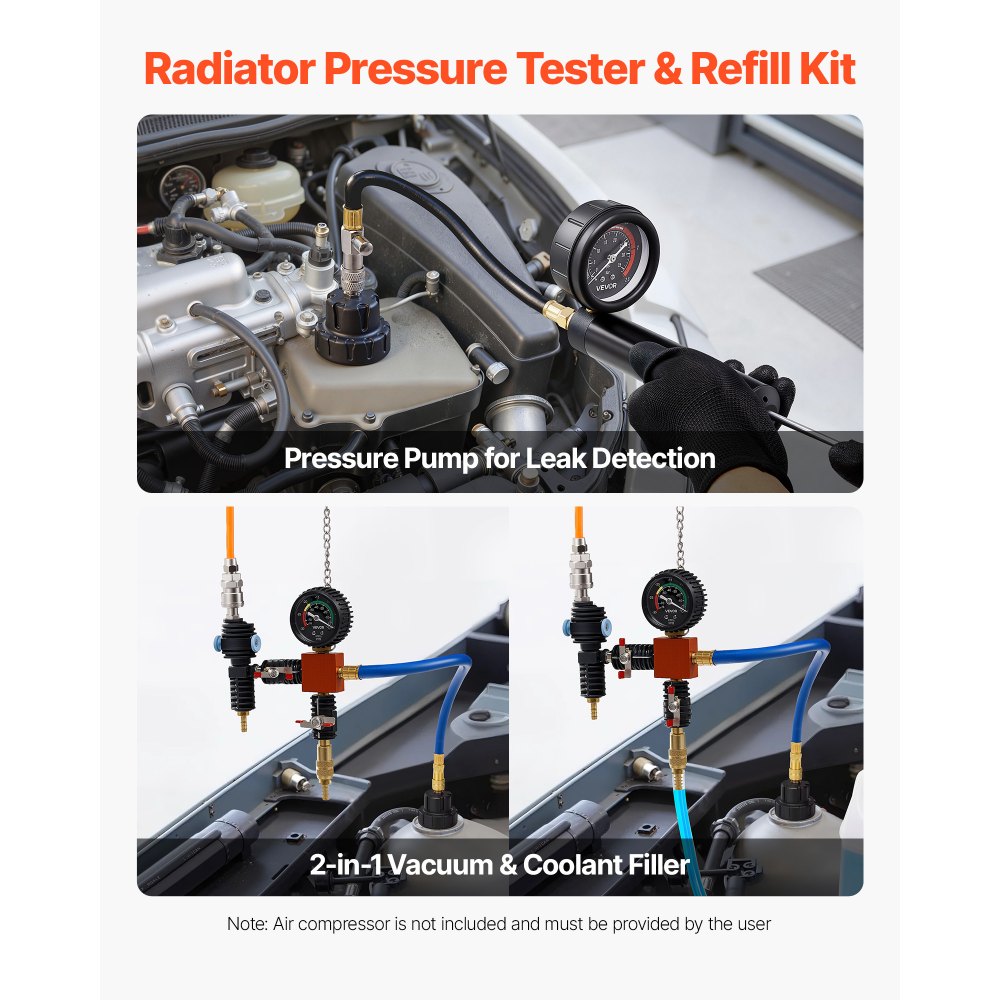 Κιτ δοκιμής πίεσης ψυκτικού VEVOR, κιτ αναπλήρωσης κενού ψυγείου 47 τεμαχίων με 3 μεταλλικούς προσαρμογείς, γενικής εφαρμογής, εργαλείο δοκιμής πίεσης συστήματος ψύξης αυτοκινήτου, με αντλία πίεσης και γέμισμα αλουμινίου-πλαστικού Κιτ δοκιμής πίεσης ψυκτικού VEVOR, κιτ αναπλήρωσης κενού ψυγείου 47 τεμαχίων με 3 μεταλλικούς προσαρμογείς, γενικής εφαρμογής, εργαλείο δοκιμής πίεσης συστήματος ψύξης αυτοκινήτου, με αντλία πίεσης και γέμισμα αλουμινίου-πλαστικού