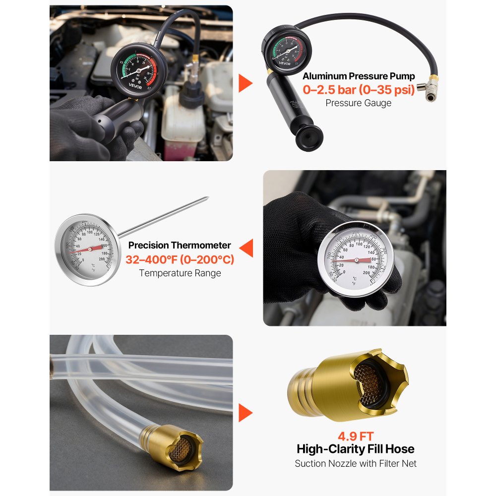 Κιτ δοκιμής πίεσης ψυκτικού VEVOR, κιτ αναπλήρωσης κενού ψυγείου 47 τεμαχίων με 3 μεταλλικούς προσαρμογείς, γενικής εφαρμογής, εργαλείο δοκιμής πίεσης συστήματος ψύξης αυτοκινήτου, με αντλία πίεσης και γέμισμα αλουμινίου-πλαστικού Κιτ δοκιμής πίεσης ψυκτικού VEVOR, κιτ αναπλήρωσης κενού ψυγείου 47 τεμαχίων με 3 μεταλλικούς προσαρμογείς, γενικής εφαρμογής, εργαλείο δοκιμής πίεσης συστήματος ψύξης αυτοκινήτου, με αντλία πίεσης και γέμισμα αλουμινίου-πλαστικού