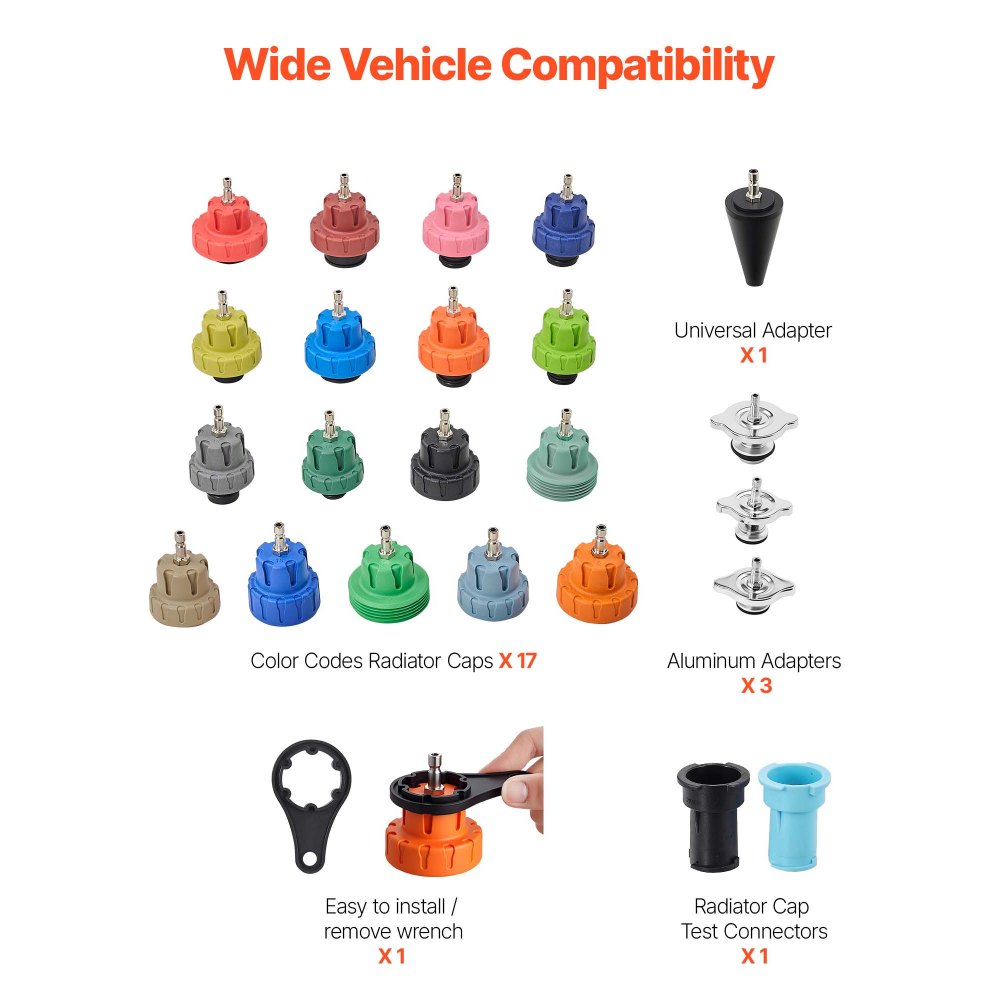 Κιτ δοκιμής πίεσης ψυκτικού VEVOR, κιτ αναπλήρωσης κενού ψυγείου 47 τεμαχίων με 3 μεταλλικούς προσαρμογείς, γενικής εφαρμογής, εργαλείο δοκιμής πίεσης συστήματος ψύξης αυτοκινήτου, με αντλία πίεσης και πλαστικό γέμισμα Κιτ δοκιμής πίεσης ψυκτικού VEVOR, κιτ αναπλήρωσης κενού ψυγείου 47 τεμαχίων με 3 μεταλλικούς προσαρμογείς, γενικής εφαρμογής, εργαλείο δοκιμής πίεσης συστήματος ψύξης αυτοκινήτου, με αντλία πίεσης και πλαστικό γέμισμα