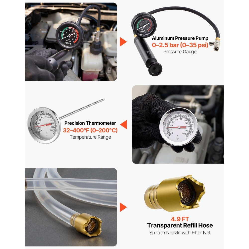 Κιτ δοκιμής πίεσης ψυκτικού VEVOR, κιτ αναπλήρωσης κενού ψυγείου 47 τεμαχίων με 3 μεταλλικούς προσαρμογείς, γενικής εφαρμογής, εργαλείο δοκιμής πίεσης συστήματος ψύξης αυτοκινήτου, με αντλία πίεσης και πλαστικό γέμισμα Κιτ δοκιμής πίεσης ψυκτικού VEVOR, κιτ αναπλήρωσης κενού ψυγείου 47 τεμαχίων με 3 μεταλλικούς προσαρμογείς, γενικής εφαρμογής, εργαλείο δοκιμής πίεσης συστήματος ψύξης αυτοκινήτου, με αντλία πίεσης και πλαστικό γέμισμα