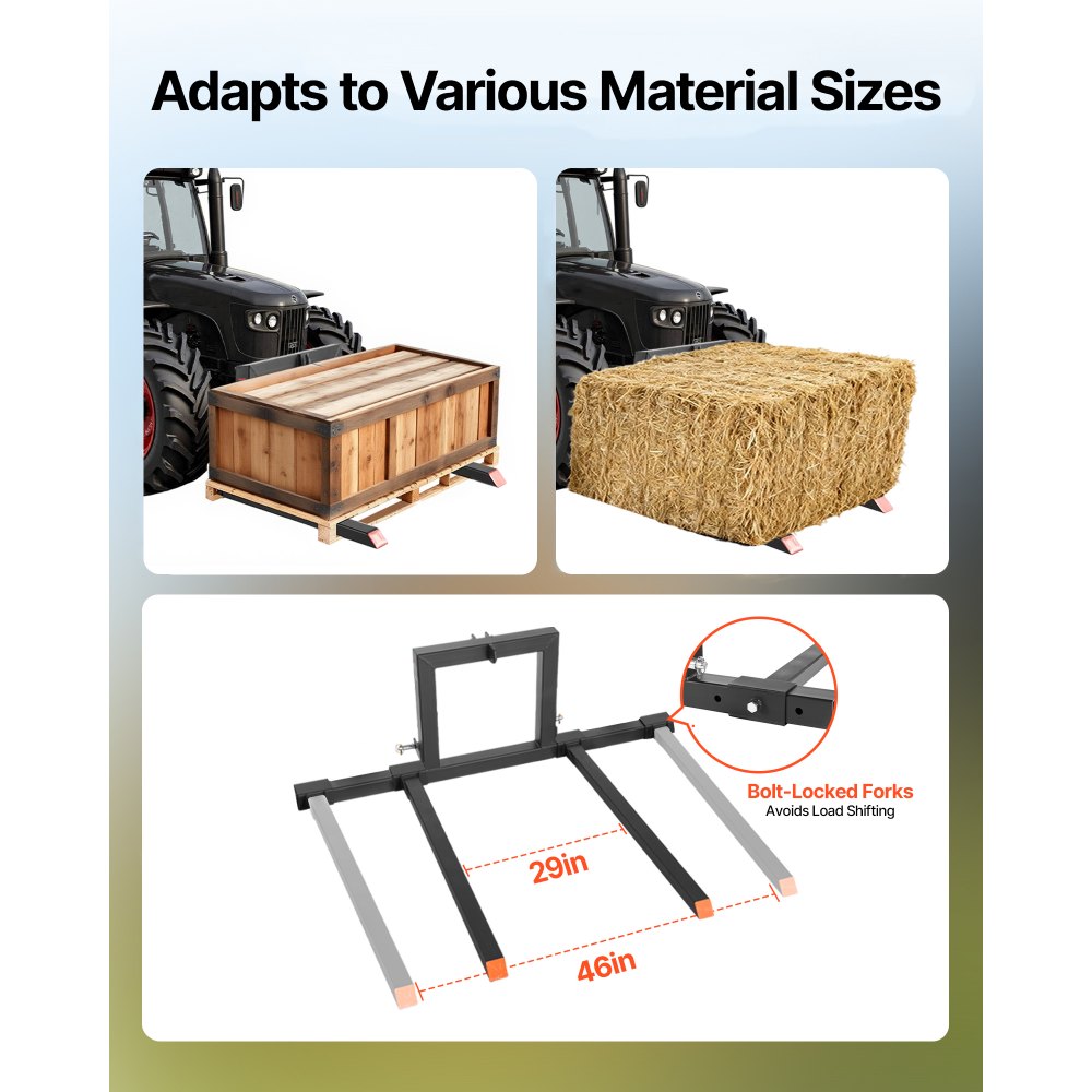 Πιρούνια παλέτας VEVOR 3 σημείων σύνδεσης, πιρούνια παλέτας με σφιγκτήρα 680 kg, συνολικό μήκος 128 cm, βαρέως τύπου πιρούνι τρακτέρ με ρυθμιζόμενο πλάτος πιρουνιού 73,5-117 cm, εξαρτήματα γρήγορης σύνδεσης για τρακτέρ κατηγορίας 1 Πιρούνια παλέτας VEVOR 3 σημείων σύνδεσης, πιρούνια παλέτας με σφιγκτήρα 680 kg, συνολικό μήκος 128 cm, βαρέως τύπου πιρούνι τρακτέρ με ρυθμιζόμενο πλάτος πιρουνιού 73,5-117 cm, εξαρτήματα γρήγορης σύνδεσης για τρακτέρ κατηγορίας 1