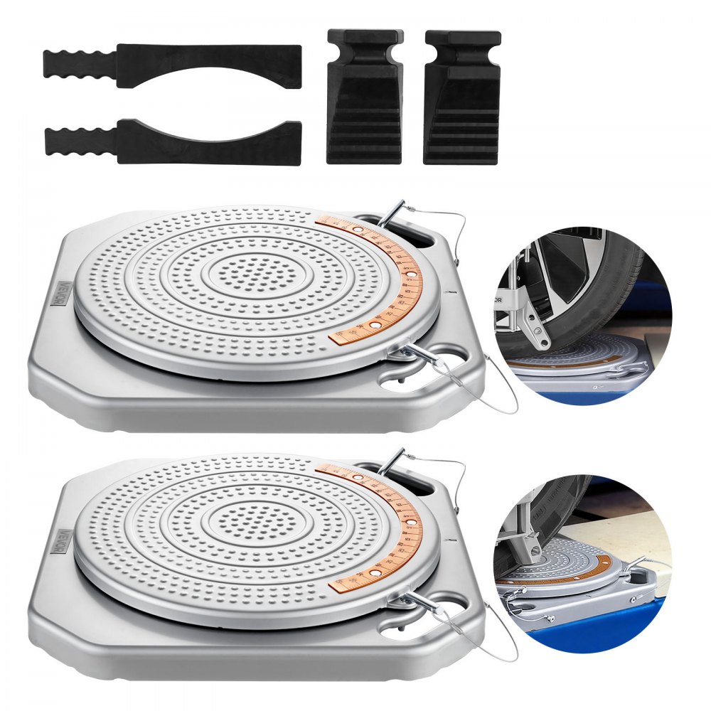 Πλάκες στροφής ευθυγράμμισης τροχών VEVOR, 2 τεμάχια, χωρητικότητα 2 τόνων ανά πλάκα, μετρήσεις ορειχάλκινου καντράν, εργαλείο ευθυγράμμισης τροχών περιστρεφόμενης πλάκας 360° με γέφυρα μετάβασης και μπλοκ ώσης για αυτοκίνητο, SUV, ελαφρύ φορτηγό Πλάκες στροφής ευθυγράμμισης τροχών VEVOR, 2 τεμάχια, χωρητικότητα 2 τόνων ανά πλάκα, μετρήσεις ορειχάλκινου καντράν, εργαλείο ευθυγράμμισης τροχών περιστρεφόμενης πλάκας 360° με γέφυρα μετάβασης και μπλοκ ώσης για αυτοκίνητο, SUV, ελαφρύ φορτηγό