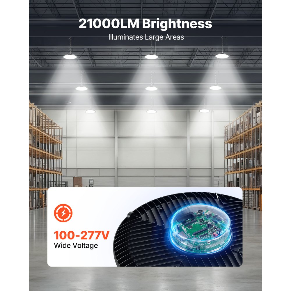 VEVOR 20 τεμάχια φωτισμού LED υψηλής ορατότητας, 5000K 150W 21000LM εξαιρετικά φωτεινά φώτα UFO LED αποθήκης, αδιάβροχα IP65, ευρεία τάση 100-277V για αποθήκη, εργαστήριο, εργοστάσιο, γυμναστήριο, γκαράζ, αχυρώνα, μαύρο VEVOR 20 τεμάχια φωτισμού LED υψηλής ορατότητας, 5000K 150W 21000LM εξαιρετικά φωτεινά φώτα UFO LED αποθήκης, αδιάβροχα IP65, ευρεία τάση 100-277V για αποθήκη, εργαστήριο, εργοστάσιο, γυμναστήριο, γκαράζ, αχυρώνα, μαύρο