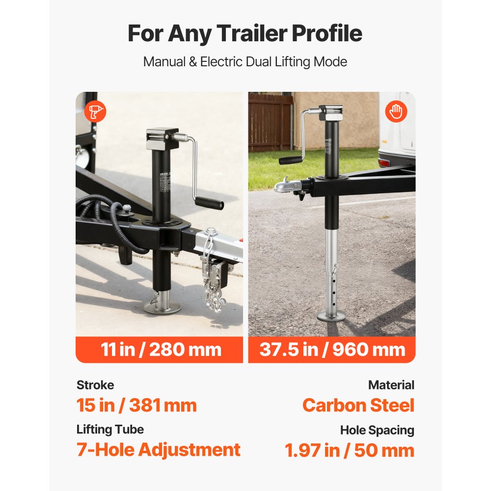 Γρύλος ρυμούλκησης VEVOR 2267 kg A-Frame, κάθετη διαδρομή 381 mm, γρύλος ανύψωσης ρυμούλκησης με ρυθμιζόμενο πόδι πτώσης 7 επιπέδων και υποδοχή τρυπανιού, συμβατός με ασύρματο τρυπάνι, κατάλληλος για τροχόσπιτα, οχήματα πολλαπλών χρήσεων και ρυμουλκούμενα σκαφών αναψυχής Γρύλος ρυμούλκησης VEVOR 2267 kg A-Frame, κάθετη διαδρομή 381 mm, γρύλος ανύψωσης ρυμούλκησης με ρυθμιζόμενο πόδι πτώσης 7 επιπέδων και υποδοχή τρυπανιού, συμβατός με ασύρματο τρυπάνι, κατάλληλος για τροχόσπιτα, οχήματα πολλαπλών χρήσεων και ρυμουλκούμενα σκαφών αναψυχής