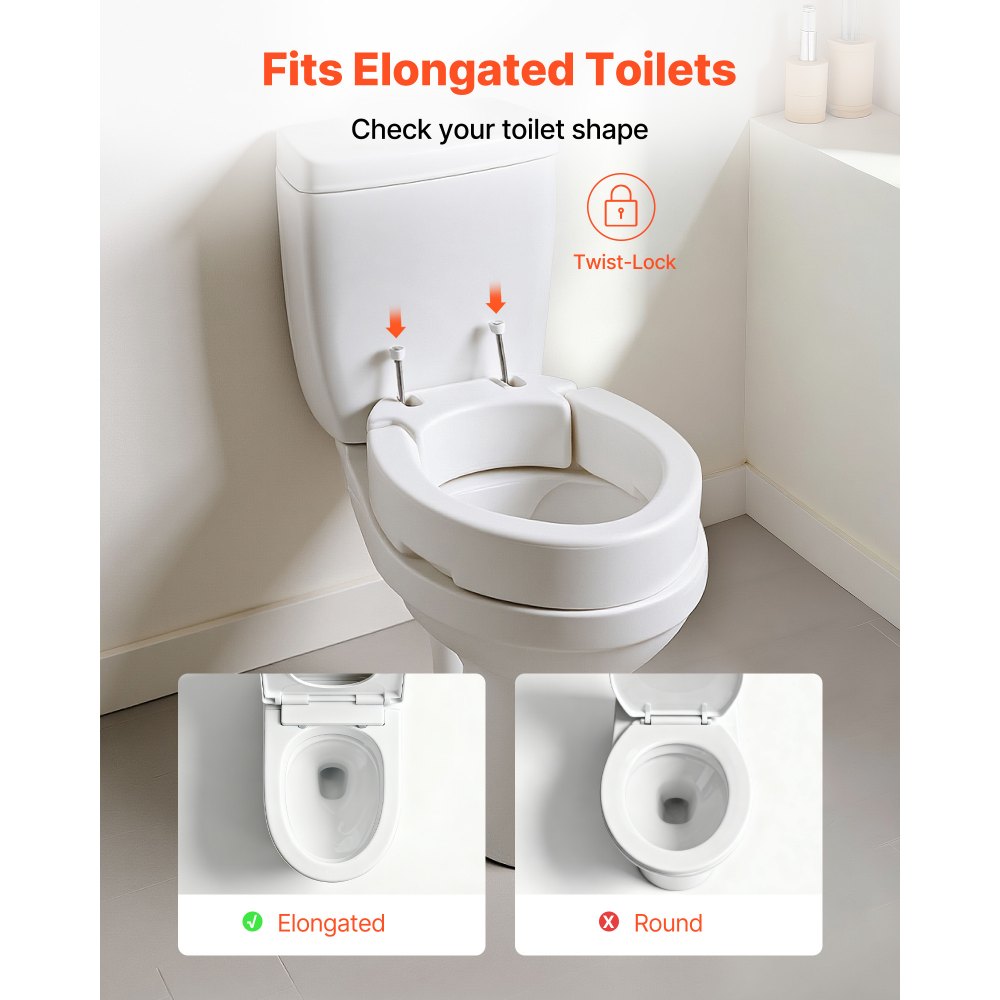 VEVOR Υπερυψωμένο κάθισμα τουαλέτας, χωρητικότητα φορτίου 136,1 kg, ύψος ανύψωσης 88,9 mm, ανυψωμένο κάθισμα τουαλέτας Commode με διευρυμένο άνοιγμα για ηλικιωμένους, ηλικιωμένους, άτομα με αναπηρία, άτομα με αναπηρία, ενήλικες, ταιριάζει σε επιμήκη λεκάνη VEVOR Υπερυψωμένο κάθισμα τουαλέτας, χωρητικότητα φορτίου 136,1 kg, ύψος ανύψωσης 88,9 mm, ανυψωμένο κάθισμα τουαλέτας Commode με διευρυμένο άνοιγμα για ηλικιωμένους, ηλικιωμένους, άτομα με αναπηρία, άτομα με αναπηρία, ενήλικες, ταιριάζει σε επιμήκη λεκάνη