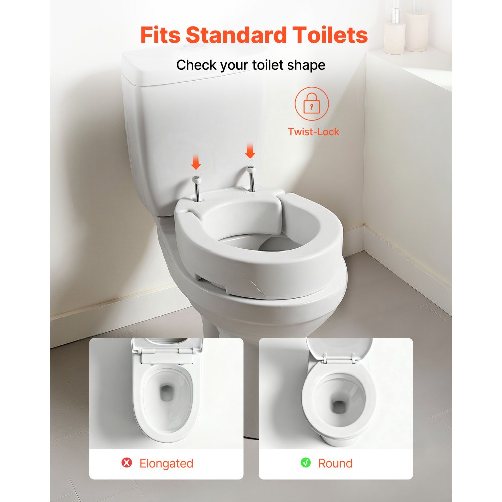 VEVOR Υπερυψωμένο κάθισμα τουαλέτας, χωρητικότητα φορτίου 136,1 kg, ύψος ανύψωσης 88,9 mm, ανυψωμένο κάθισμα τουαλέτας Commode με διευρυμένο άνοιγμα για ηλικιωμένους, ηλικιωμένους, άτομα με αναπηρία, άτομα με αναπηρία και ενήλικες, ταιριάζει σε στρογγυλή λεκάνη VEVOR Υπερυψωμένο κάθισμα τουαλέτας, χωρητικότητα φορτίου 136,1 kg, ύψος ανύψωσης 88,9 mm, ανυψωμένο κάθισμα τουαλέτας Commode με διευρυμένο άνοιγμα για ηλικιωμένους, ηλικιωμένους, άτομα με αναπηρία, άτομα με αναπηρία και ενήλικες, ταιριάζει σε στρογγυλή λεκάνη