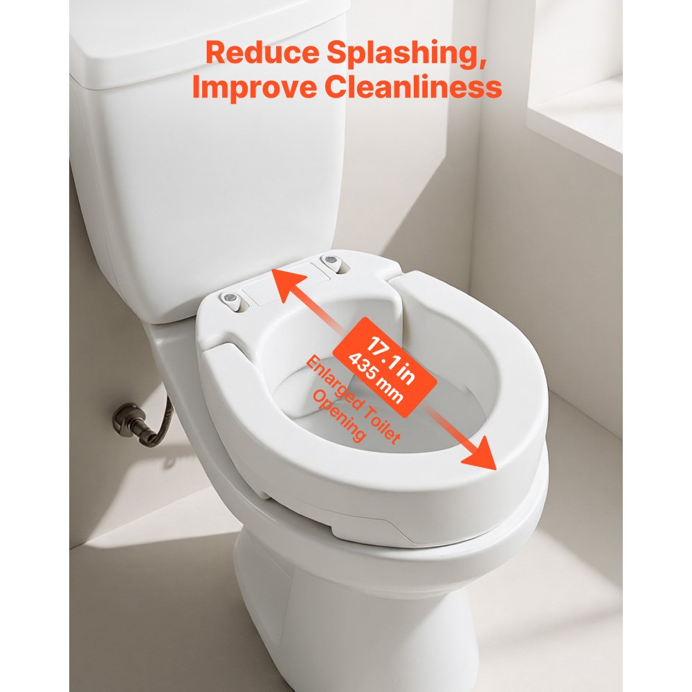 VEVOR Υπερυψωμένο κάθισμα τουαλέτας, χωρητικότητα φορτίου 136,1 kg, ύψος ανύψωσης 88,9 mm, ανυψωμένο κάθισμα τουαλέτας Commode με διευρυμένο άνοιγμα για ηλικιωμένους, ηλικιωμένους, άτομα με αναπηρία, άτομα με αναπηρία και ενήλικες, ταιριάζει σε στρογγυλή λεκάνη VEVOR Υπερυψωμένο κάθισμα τουαλέτας, χωρητικότητα φορτίου 136,1 kg, ύψος ανύψωσης 88,9 mm, ανυψωμένο κάθισμα τουαλέτας Commode με διευρυμένο άνοιγμα για ηλικιωμένους, ηλικιωμένους, άτομα με αναπηρία, άτομα με αναπηρία και ενήλικες, ταιριάζει σε στρογγυλή λεκάνη