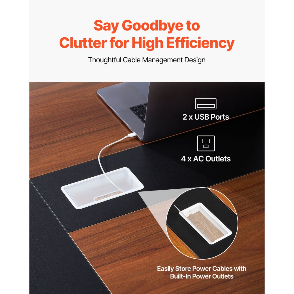 Τραπέζι Συνεδριάσεων VEVOR, Γραφείο σε σχήμα σκάφους 2400 mm για 10 άτομα, Σύγχρονο μεγάλο γραφείο συσκέψεων σε σχήμα σκάφους με μεταλλικά πόδια, για γραφείο, αίθουσα συνεδριάσεων, αίθουσα συνεδριάσεων, εύκολη συναρμολόγηση, μαύρο & καφέ Τραπέζι Συνεδριάσεων VEVOR, Γραφείο σε σχήμα σκάφους 2400 mm για 10 άτομα, Σύγχρονο μεγάλο γραφείο συσκέψεων σε σχήμα σκάφους με μεταλλικά πόδια, για γραφείο, αίθουσα συνεδριάσεων, αίθουσα συνεδριάσεων, εύκολη συναρμολόγηση, μαύρο & καφέ