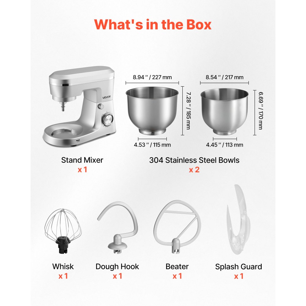 Μίξερ βάσης VEVOR, ηλεκτρικό μίξερ κουζίνας 4,2 L+5,7 L, μίξερ ζύμης 1500W, μίξερ τροφίμων με ανακλινόμενη κεφαλή 10 ταχυτήτων με μπολ από ανοξείδωτο ατσάλι, γάντζο ζύμης, σύρμα, αναδευτήρα, για ψήσιμο, ανάμειξη, χτύπημα και ζύμωμα Μίξερ βάσης VEVOR, ηλεκτρικό μίξερ κουζίνας 4,2 L+5,7 L, μίξερ ζύμης 1500W, μίξερ τροφίμων με ανακλινόμενη κεφαλή 10 ταχυτήτων με μπολ από ανοξείδωτο ατσάλι, γάντζο ζύμης, σύρμα, αναδευτήρα, για ψήσιμο, ανάμειξη, χτύπημα και ζύμωμα