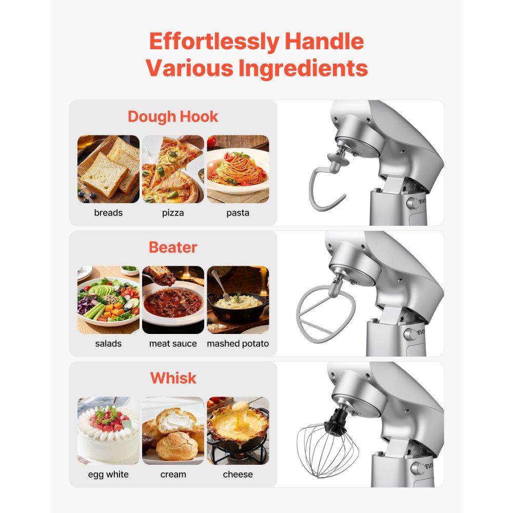 Μίξερ βάσης VEVOR, ηλεκτρικό μίξερ κουζίνας 4,2 L, μίξερ ζύμης 1500W, 10+ ταχύτητες παλμών, ανακλινόμενο μίξερ τροφίμων με μπολ από ανοξείδωτο ατσάλι, γάντζο ζύμης, σύρμα, αναδευτήρα, για ψήσιμο, ανάμειξη, χτύπημα και ζύμωμα Μίξερ βάσης VEVOR, ηλεκτρικό μίξερ κουζίνας 4,2 L, μίξερ ζύμης 1500W, 10+ ταχύτητες παλμών, ανακλινόμενο μίξερ τροφίμων με μπολ από ανοξείδωτο ατσάλι, γάντζο ζύμης, σύρμα, αναδευτήρα, για ψήσιμο, ανάμειξη, χτύπημα και ζύμωμα