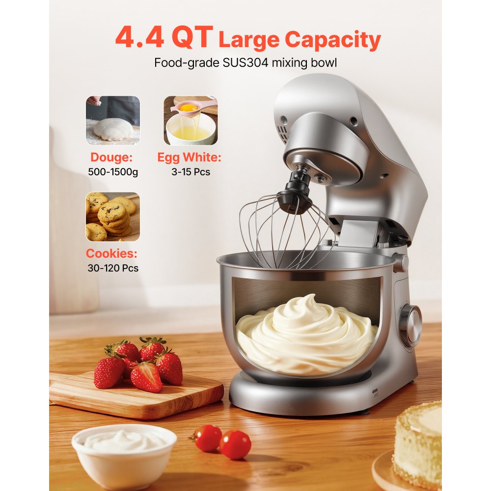Μίξερ βάσης VEVOR, ηλεκτρικό μίξερ κουζίνας 4,2 L, μίξερ ζύμης 1500W, 10+ ταχύτητες παλμών, ανακλινόμενο μίξερ τροφίμων με μπολ από ανοξείδωτο ατσάλι, γάντζο ζύμης, σύρμα, αναδευτήρα, για ψήσιμο, ανάμειξη, χτύπημα και ζύμωμα Μίξερ βάσης VEVOR, ηλεκτρικό μίξερ κουζίνας 4,2 L, μίξερ ζύμης 1500W, 10+ ταχύτητες παλμών, ανακλινόμενο μίξερ τροφίμων με μπολ από ανοξείδωτο ατσάλι, γάντζο ζύμης, σύρμα, αναδευτήρα, για ψήσιμο, ανάμειξη, χτύπημα και ζύμωμα