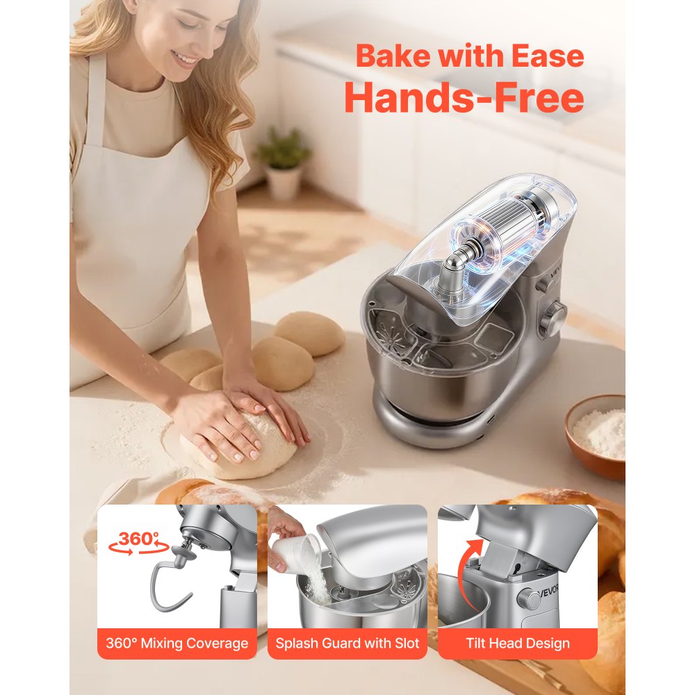 Μίξερ βάσης VEVOR, ηλεκτρικό μίξερ κουζίνας 4,2 L, μίξερ ζύμης 1500W, 10+ ταχύτητες παλμών, ανακλινόμενο μίξερ τροφίμων με μπολ από ανοξείδωτο ατσάλι, γάντζο ζύμης, σύρμα, αναδευτήρα, για ψήσιμο, ανάμειξη, χτύπημα και ζύμωμα Μίξερ βάσης VEVOR, ηλεκτρικό μίξερ κουζίνας 4,2 L, μίξερ ζύμης 1500W, 10+ ταχύτητες παλμών, ανακλινόμενο μίξερ τροφίμων με μπολ από ανοξείδωτο ατσάλι, γάντζο ζύμης, σύρμα, αναδευτήρα, για ψήσιμο, ανάμειξη, χτύπημα και ζύμωμα