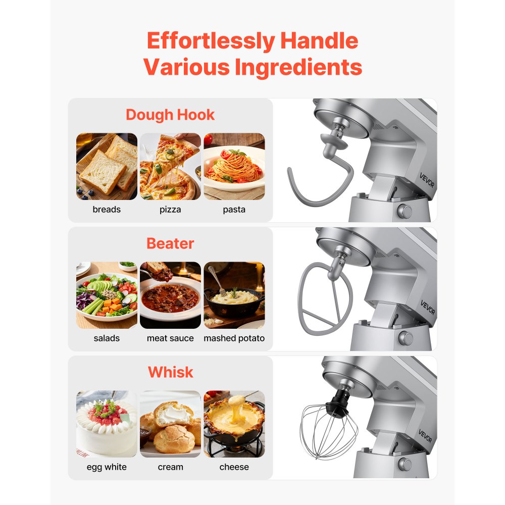 Μίξερ βάσης VEVOR, ηλεκτρικό μίξερ κουζίνας 5,7 L, μίξερ ζύμης 1500W, μίξερ τροφίμων με ανακλινόμενη κεφαλή 10 ταχυτήτων με μπολ από ανοξείδωτο ατσάλι, γάντζο ζύμης, σύρμα, αναδευτήρα, για ψήσιμο, ανάμειξη, χτύπημα και ζύμωμα, ασημί Μίξερ βάσης VEVOR, ηλεκτρικό μίξερ κουζίνας 5,7 L, μίξερ ζύμης 1500W, μίξερ τροφίμων με ανακλινόμενη κεφαλή 10 ταχυτήτων με μπολ από ανοξείδωτο ατσάλι, γάντζο ζύμης, σύρμα, αναδευτήρα, για ψήσιμο, ανάμειξη, χτύπημα και ζύμωμα, ασημί