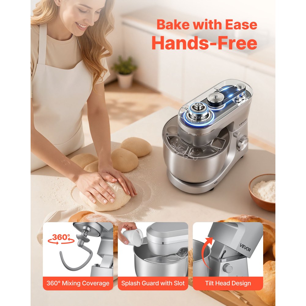 Μίξερ βάσης VEVOR, ηλεκτρικό μίξερ κουζίνας 5,7 L, μίξερ ζύμης 1500W, μίξερ τροφίμων με ανακλινόμενη κεφαλή 10 ταχυτήτων με μπολ από ανοξείδωτο ατσάλι, γάντζο ζύμης, σύρμα, αναδευτήρα, για ψήσιμο, ανάμειξη, χτύπημα και ζύμωμα, ασημί Μίξερ βάσης VEVOR, ηλεκτρικό μίξερ κουζίνας 5,7 L, μίξερ ζύμης 1500W, μίξερ τροφίμων με ανακλινόμενη κεφαλή 10 ταχυτήτων με μπολ από ανοξείδωτο ατσάλι, γάντζο ζύμης, σύρμα, αναδευτήρα, για ψήσιμο, ανάμειξη, χτύπημα και ζύμωμα, ασημί