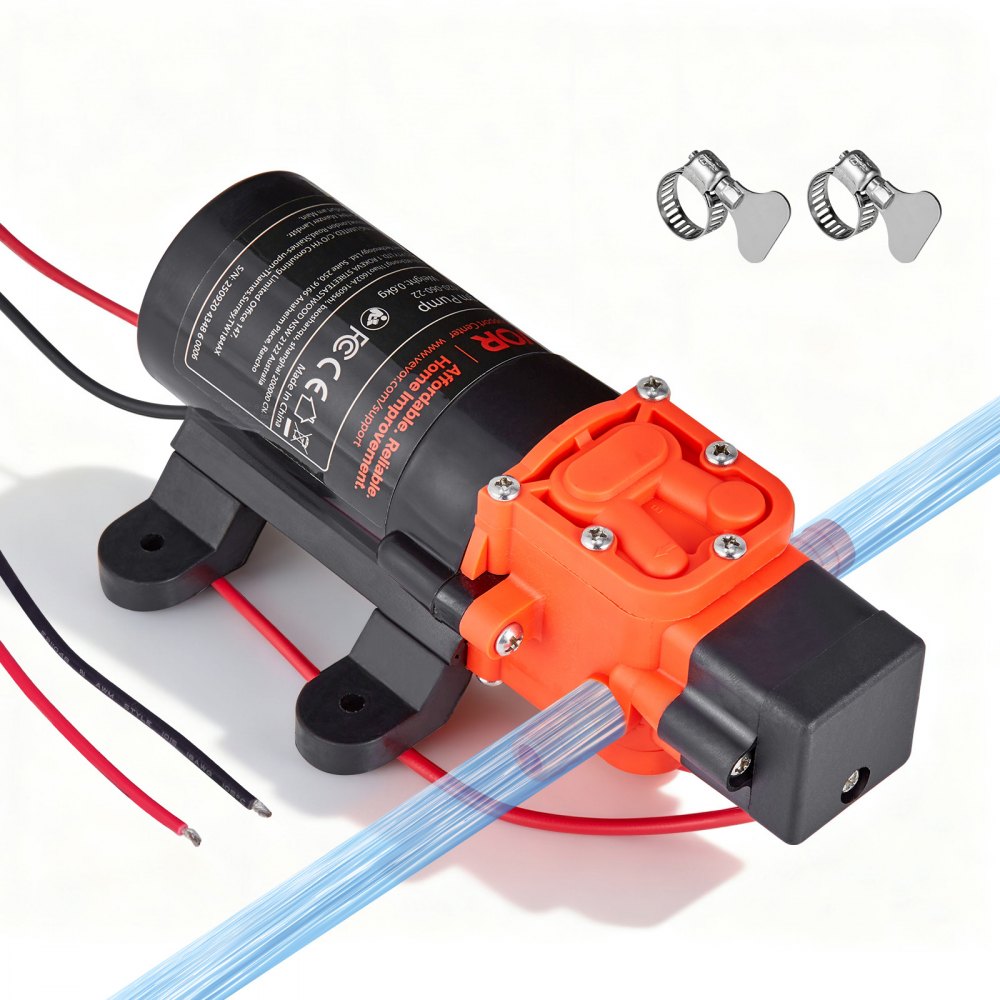 Αντλία Πίεσης Νερού VEVOR, 12V DC 1,2 GPM (4,5 L/min), Αντλία Νερού Διαφράγματος Αυτοαναρρόφησης 2 Θαλάμων με 2 Σφιγκτήρες Σωλήνων, Μέγιστη Πίεση 80 PSI, Αθόρυβη Λειτουργία, για RV, Τροχόσπιτα, Θαλάσσια, Άρδευση Κήπου Αντλία Πίεσης Νερού VEVOR, 12V DC 1,2 GPM (4,5 L/min), Αντλία Νερού Διαφράγματος Αυτοαναρρόφησης 2 Θαλάμων με 2 Σφιγκτήρες Σωλήνων, Μέγιστη Πίεση 80 PSI, Αθόρυβη Λειτουργία, για RV, Τροχόσπιτα, Θαλάσσια, Άρδευση Κήπου