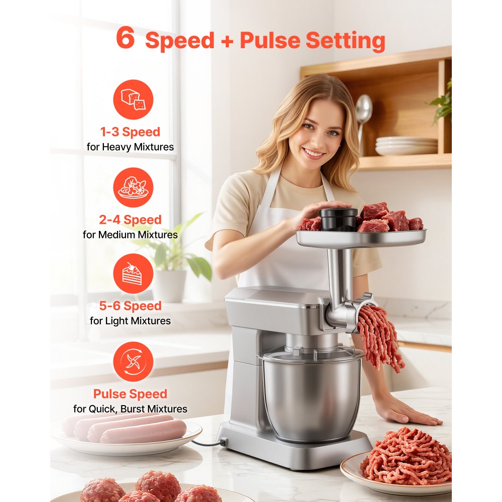 Μίξερ βάσης VEVOR, ηλεκτρικό μίξερ κουζίνας 4,3 L, μίξερ ζύμης 1300W, 6+ ταχύτητες P, ανακλινόμενο μίξερ τροφίμων με κύπελλο μπλέντερ 1,5 L, μπολ από ανοξείδωτο ατσάλι, γάντζος ζύμης, σύρμα, αναδευτήρας, για ψήσιμο, ανάμειξη, ασημί Μίξερ βάσης VEVOR, ηλεκτρικό μίξερ κουζίνας 4,3 L, μίξερ ζύμης 1300W, 6+ ταχύτητες P, ανακλινόμενο μίξερ τροφίμων με κύπελλο μπλέντερ 1,5 L, μπολ από ανοξείδωτο ατσάλι, γάντζος ζύμης, σύρμα, αναδευτήρας, για ψήσιμο, ανάμειξη, ασημί