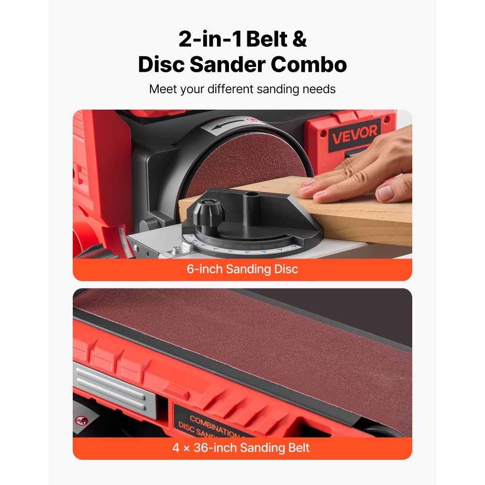 Τριβείο δίσκου VEVOR 152,4 mm & Ταινιολειαντήρας 101,6 mm x 914,4 mm, Επαγγελματικός συνδυασμός τριψίματος με ταινία δίσκου 400W με ρυθμιζόμενο τραπέζι εργασίας 0 - 45°, θύρα συλλογής σκόνης για ξυλουργική και κατασκευές DIY Τριβείο δίσκου VEVOR 152,4 mm & Ταινιολειαντήρας 101,6 mm x 914,4 mm, Επαγγελματικός συνδυασμός τριψίματος με ταινία δίσκου 400W με ρυθμιζόμενο τραπέζι εργασίας 0 - 45°, θύρα συλλογής σκόνης για ξυλουργική και κατασκευές DIY