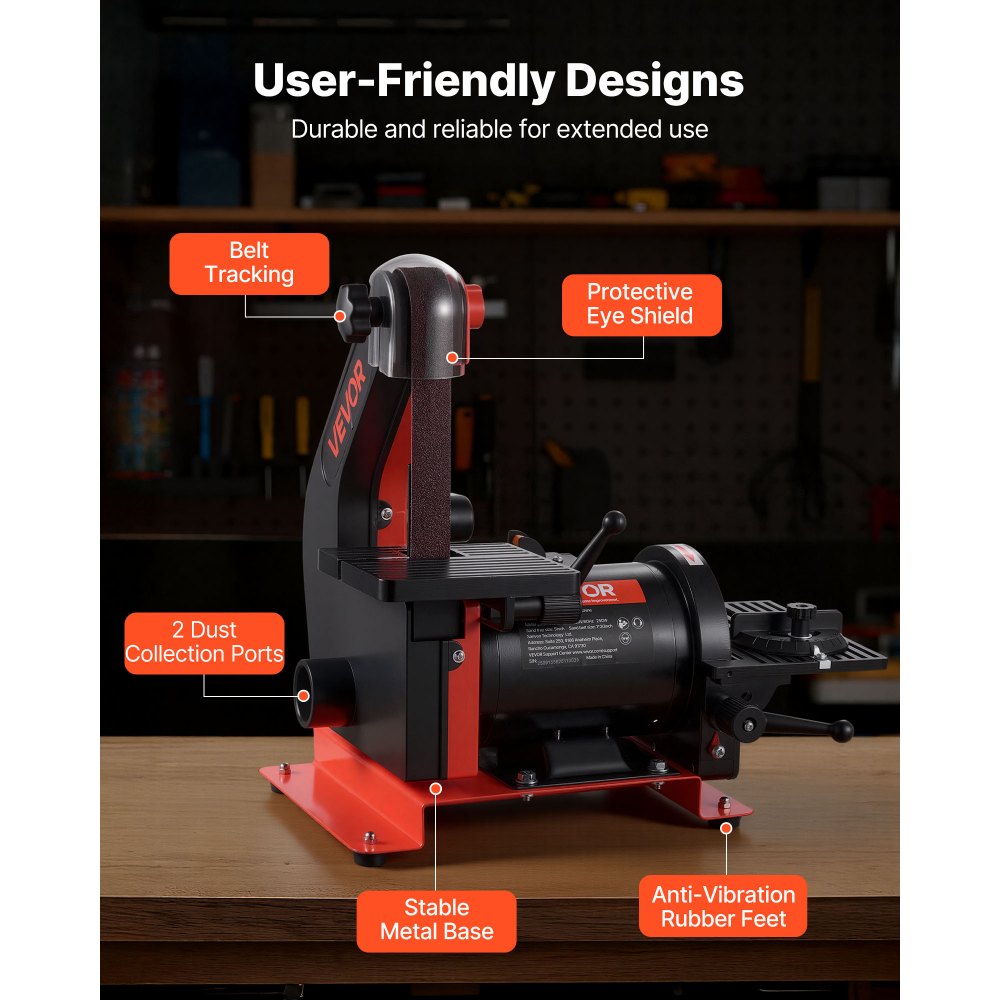 Τριβείο δίσκου VEVOR 125mm & Ταινιολειαντήρας 25mm x 762mm, Συνδυασμός τριψίματος με ιμάντα πάγκου 250W με ρυθμιζόμενο τραπέζι εργασίας 0–45° και θύρα συλλογής σκόνης για ξυλουργική, ανακαίνιση επίπλων, κατασκευές DIY Τριβείο δίσκου VEVOR 125mm & Ταινιολειαντήρας 25mm x 762mm, Συνδυασμός τριψίματος με ιμάντα πάγκου 250W με ρυθμιζόμενο τραπέζι εργασίας 0–45° και θύρα συλλογής σκόνης για ξυλουργική, ανακαίνιση επίπλων, κατασκευές DIY