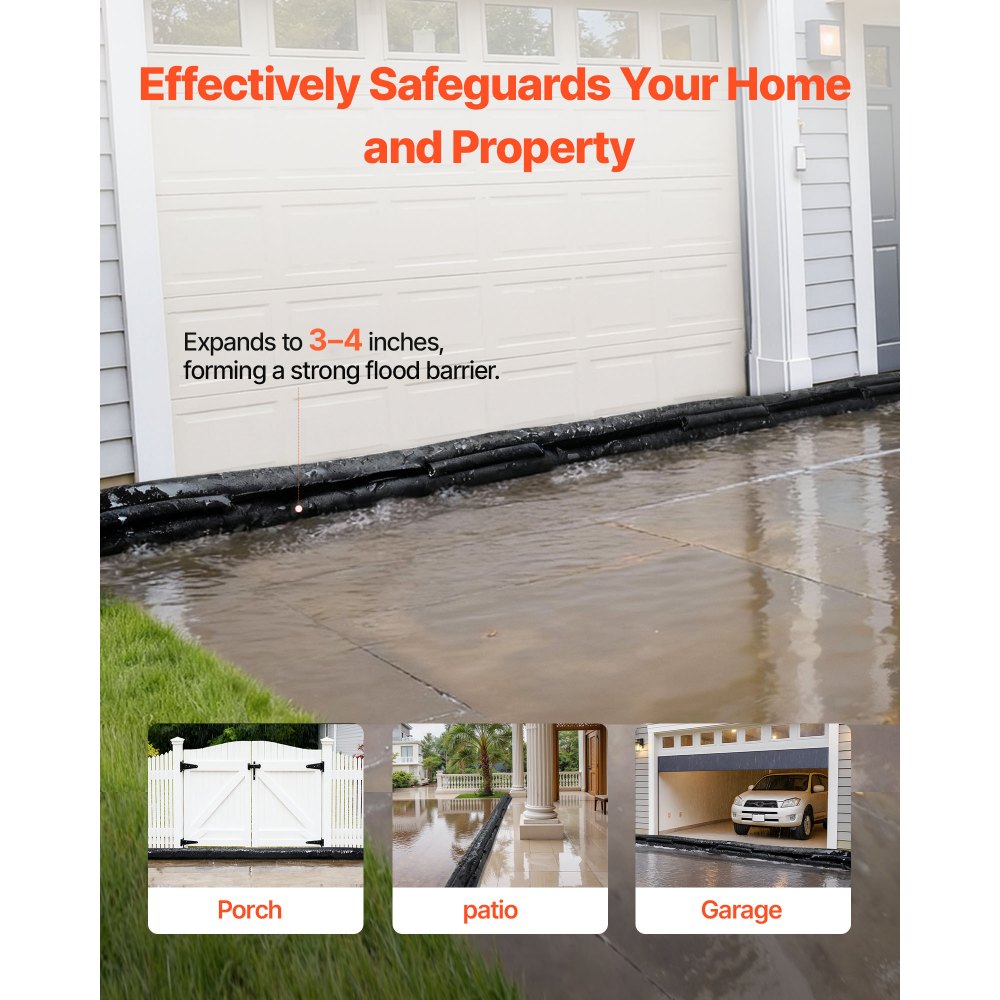 Φράγμα Πλημμύρας VEVOR, 8 τεμάχια, Σακούλες Πλημμύρας 480 x 435 mm που Ενεργοποιούνται από το Νερό, Επαναχρησιμοποιήσιμο Φράγμα Απορροφητικό Νερού, Σακούλες Άμμου χωρίς Άμμο για Απόφραξη, Σακούλες Πρόληψης Πλημμύρας για Σπίτι, Πόρτα, Υπόγειο, Γκαράζ Φράγμα Πλημμύρας VEVOR, 8 τεμάχια, Σακούλες Πλημμύρας 480 x 435 mm που Ενεργοποιούνται από το Νερό, Επαναχρησιμοποιήσιμο Φράγμα Απορροφητικό Νερού, Σακούλες Άμμου χωρίς Άμμο για Απόφραξη, Σακούλες Πρόληψης Πλημμύρας για Σπίτι, Πόρτα, Υπόγειο, Γκαράζ