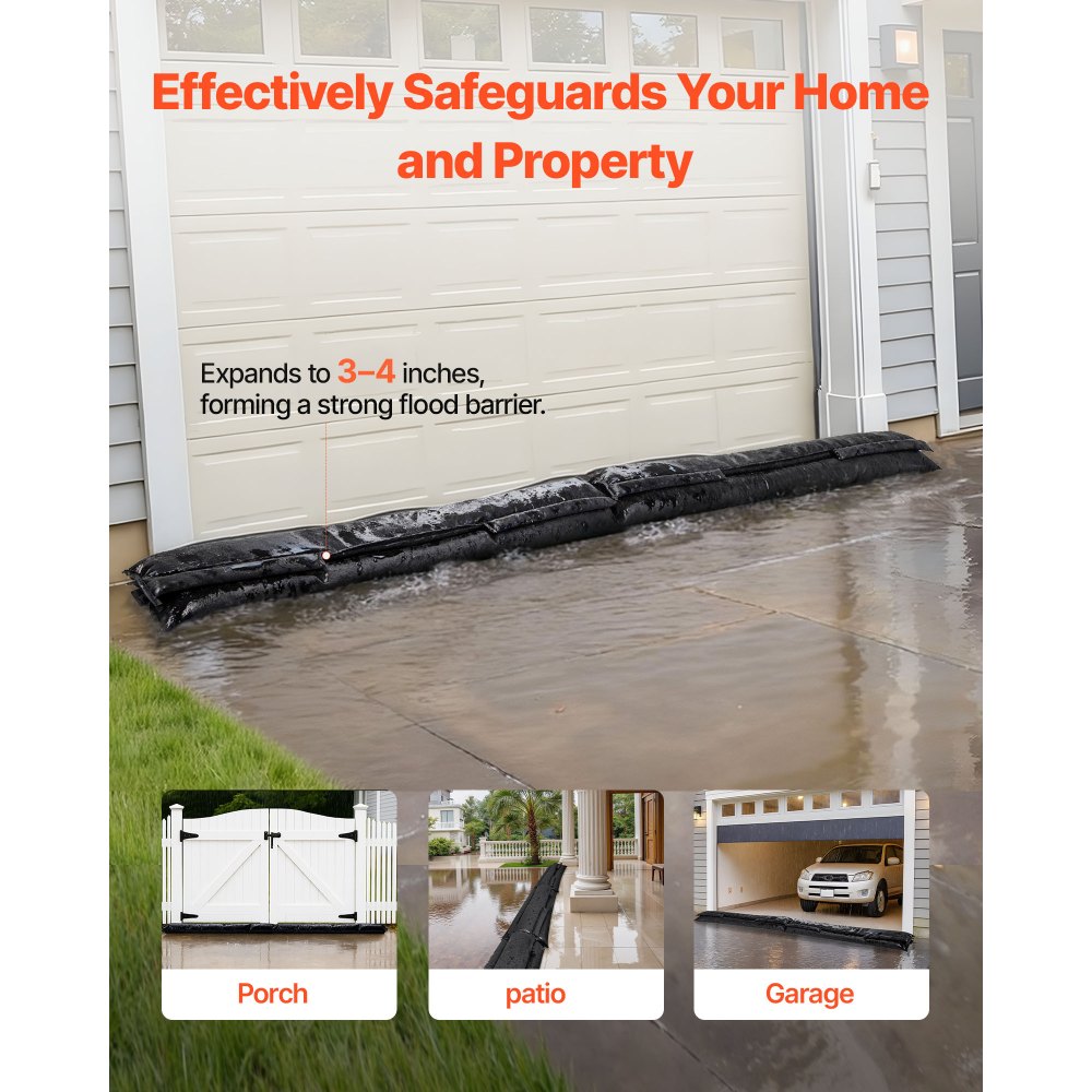 Φράγμα Πλημμύρας VEVOR, Συσκευασία των 10, Σακούλες Πλημμύρας 1530 x 210 mm με Κουβά, Επαναχρησιμοποιήσιμο Φράγμα Απορροφητικό Νερού που Ενεργοποιείται από το Νερό, Σακούλες Άμμου χωρίς Άμμο για Απόφραξη, Σακούλες Πρόληψης Πλημμύρας για Υπόγειο, Γκαράζ, Π Φράγμα Πλημμύρας VEVOR, Συσκευασία των 10, Σακούλες Πλημμύρας 1530 x 210 mm με Κουβά, Επαναχρησιμοποιήσιμο Φράγμα Απορροφητικό Νερού που Ενεργοποιείται από το Νερό, Σακούλες Άμμου χωρίς Άμμο για Απόφραξη, Σακούλες Πρόληψης Πλημμύρας για Υπόγειο, Γκαράζ, Π