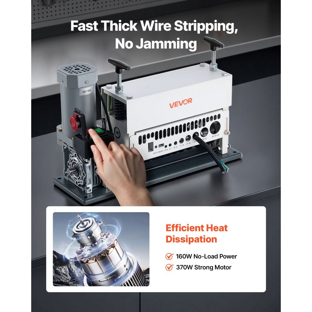 Ηλεκτρική μηχανή απογύμνωσης καλωδίων VEVOR, 1,5-40 mm, Αυτόματος απογυμνωτής καλωδίων χαλκού 11 καναλιών, Εργαλείο απογύμνωσης καλωδίων 370W με χειροκίνητη λειτουργία στροφάλου, Κουμπί διακοπής έκτακτης ανάγκης, για ανακύκλωση χαλκού Ηλεκτρική μηχανή απογύμνωσης καλωδίων VEVOR, 1,5-40 mm, Αυτόματος απογυμνωτής καλωδίων χαλκού 11 καναλιών, Εργαλείο απογύμνωσης καλωδίων 370W με χειροκίνητη λειτουργία στροφάλου, Κουμπί διακοπής έκτακτης ανάγκης, για ανακύκλωση χαλκού