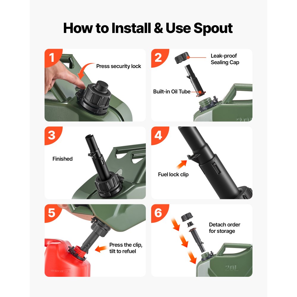 Μεταλλικό δοχείο καυσίμου VEVOR, 20 λίτρα, δοχείο καυσίμου Jerry με στόμιο και άνετη λαβή, μέγιστη παροχή 6 λίτρα/λεπτό, στεγανό και ανθεκτικό στη διάβρωση μεταλλικό ρεζερβουάρ βενζίνης για τα περισσότερα αυτοκίνητα, μοτοσικλέτες, ATV, UTV, πράσινο, συσκευασίες των 2 Μεταλλικό δοχείο καυσίμου VEVOR, 20 λίτρα, δοχείο καυσίμου Jerry με στόμιο και άνετη λαβή, μέγιστη παροχή 6 λίτρα/λεπτό, στεγανό και ανθεκτικό στη διάβρωση μεταλλικό ρεζερβουάρ βενζίνης για τα περισσότερα αυτοκίνητα, μοτοσικλέτες, ATV, UTV, πράσινο, συσκευασίες των 2