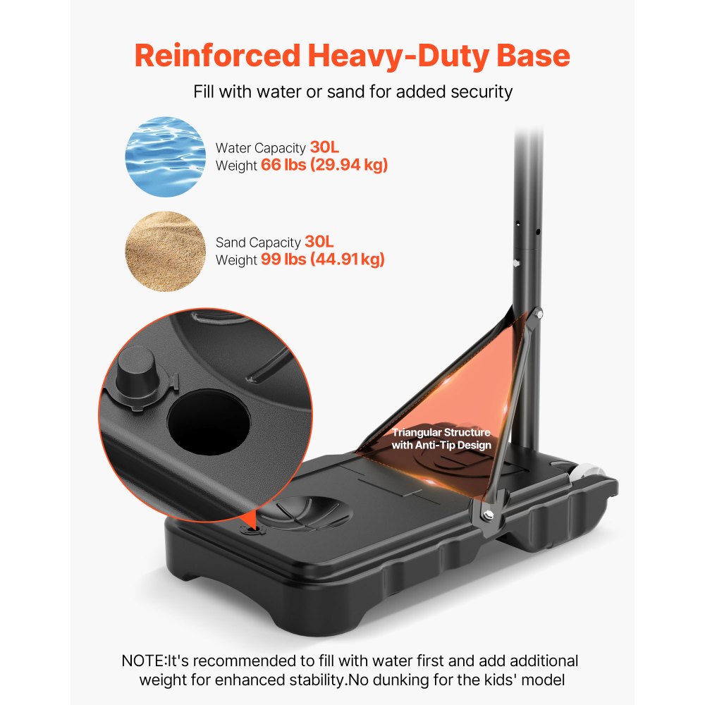 Φορητή βάση μπάσκετ VEVOR, μπασκέτα μπάσκετ με ρύθμιση ύψους 1,6 έως 2,1 μ. & τέρμα, ρυθμιζόμενη μπασκέτα μπάσκετ για παιδιά με νάιλον δίχτυ & ρόδες, φορητό σετ ταμπλό για βεράντες, δίπλα στην πισίνα Φορητή βάση μπάσκετ VEVOR, μπασκέτα μπάσκετ με ρύθμιση ύψους 1,6 έως 2,1 μ. & τέρμα, ρυθμιζόμενη μπασκέτα μπάσκετ για παιδιά με νάιλον δίχτυ & ρόδες, φορητό σετ ταμπλό για βεράντες, δίπλα στην πισίνα