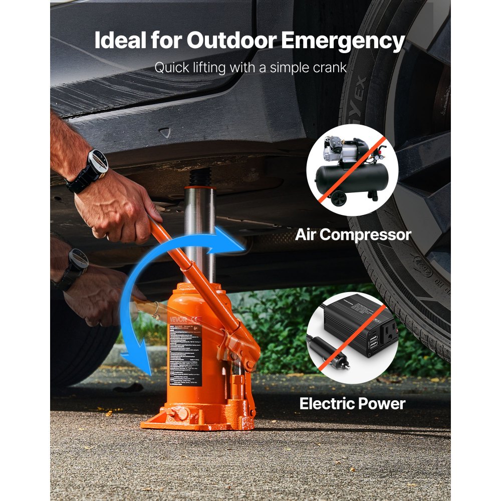 Υδραυλικός γρύλος μπουκαλιών VEVOR, χωρητικότητα φορτίου 20 τόνων (44092 λίβρες), εύρος ανύψωσης 225-435 mm, βαρέως τύπου συγκολλημένος γρύλος μπουκαλιών για αυτοκίνητα, SUV, φορτηγάκια, επισκευές αυτοκινήτων, ανελκυστήρες σπιτιού και γεωργικά μηχανήματα, πορτοκαλί Υδραυλικός γρύλος μπουκαλιών VEVOR, χωρητικότητα φορτίου 20 τόνων (44092 λίβρες), εύρος ανύψωσης 225-435 mm, βαρέως τύπου συγκολλημένος γρύλος μπουκαλιών για αυτοκίνητα, SUV, φορτηγάκια, επισκευές αυτοκινήτων, ανελκυστήρες σπιτιού και γεωργικά μηχανήματα, πορτοκαλί