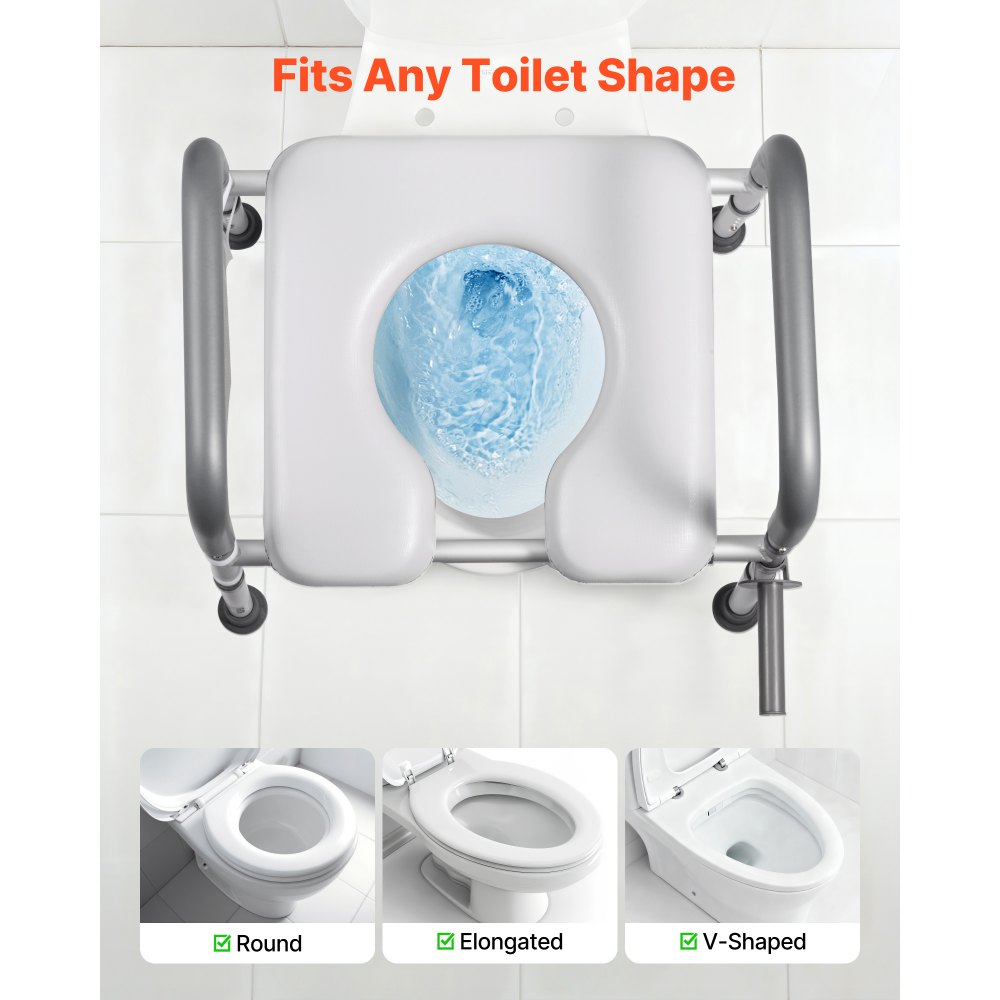 VEVOR Υπερυψωμένο Κάθισμα Τουαλέτας με Μπράτσα, Χωρητικότητα Φόρτισης 181 kg, Ρυθμιζόμενο Ύψος και Πλάτος, Μαξιλάρι Κομοδίνο με Επενδυμένο Υπερυψωμένο Κάθισμα Τουαλέτας με Λαβές για Ηλικιωμένους, Ηλικιωμένους, ΑΜΕΑ, ΑΜΕΑ, Ενήλικες VEVOR Υπερυψωμένο Κάθισμα Τουαλέτας με Μπράτσα, Χωρητικότητα Φόρτισης 181 kg, Ρυθμιζόμενο Ύψος και Πλάτος, Μαξιλάρι Κομοδίνο με Επενδυμένο Υπερυψωμένο Κάθισμα Τουαλέτας με Λαβές για Ηλικιωμένους, Ηλικιωμένους, ΑΜΕΑ, ΑΜΕΑ, Ενήλικες