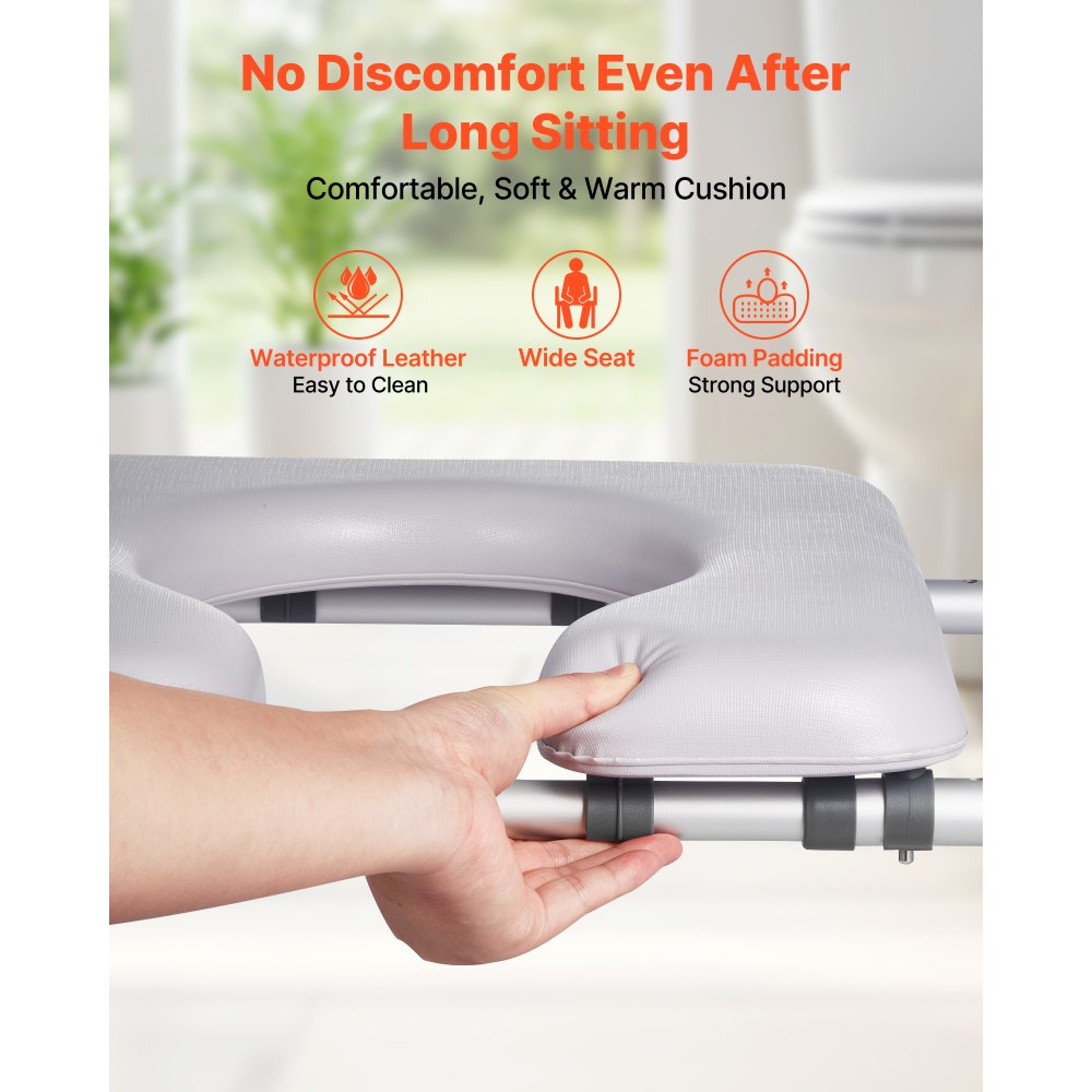 VEVOR Υπερυψωμένο Κάθισμα Τουαλέτας με Μπράτσα, Χωρητικότητα Φόρτισης 181 kg, Ρυθμιζόμενο Ύψος και Πλάτος, Μαξιλάρι Κομοδίνο με Επενδυμένο Υπερυψωμένο Κάθισμα Τουαλέτας με Λαβές για Ηλικιωμένους, Ηλικιωμένους, ΑΜΕΑ, ΑΜΕΑ, Ενήλικες VEVOR Υπερυψωμένο Κάθισμα Τουαλέτας με Μπράτσα, Χωρητικότητα Φόρτισης 181 kg, Ρυθμιζόμενο Ύψος και Πλάτος, Μαξιλάρι Κομοδίνο με Επενδυμένο Υπερυψωμένο Κάθισμα Τουαλέτας με Λαβές για Ηλικιωμένους, Ηλικιωμένους, ΑΜΕΑ, ΑΜΕΑ, Ενήλικες