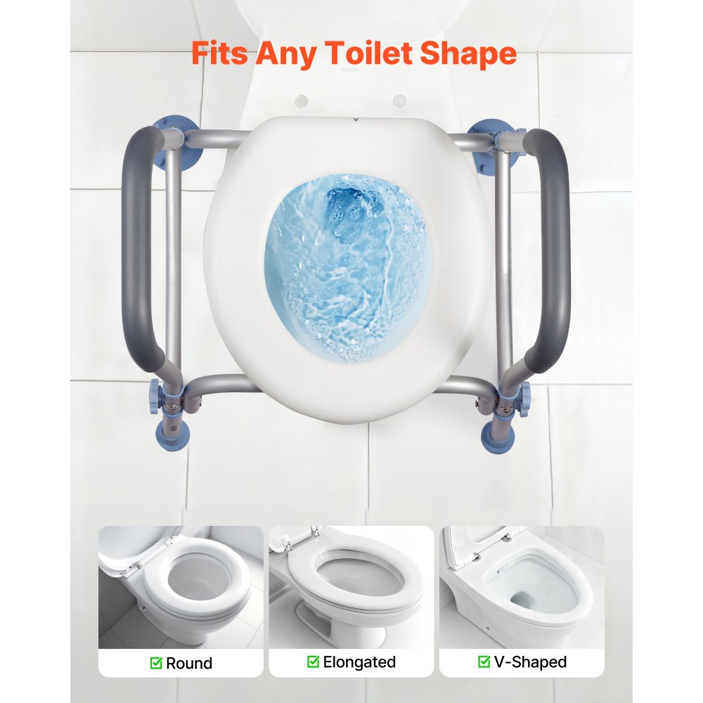 VEVOR Υπερυψωμένο Κάθισμα Τουαλέτας με Μπράτσα, Χωρητικότητα Φόρτισης 136 kg, Ρυθμιζόμενο Ύψος, Διευρυμένο Ανυψωμένο Κάθισμα Τουαλέτας με Λαβές και Προστασία από Πιτσιλίσματα για Ηλικιωμένους, Ηλικιωμένους, ΑΜΕΑ, ΑΜΕΑ, Ενήλικες VEVOR Υπερυψωμένο Κάθισμα Τουαλέτας με Μπράτσα, Χωρητικότητα Φόρτισης 136 kg, Ρυθμιζόμενο Ύψος, Διευρυμένο Ανυψωμένο Κάθισμα Τουαλέτας με Λαβές και Προστασία από Πιτσιλίσματα για Ηλικιωμένους, Ηλικιωμένους, ΑΜΕΑ, ΑΜΕΑ, Ενήλικες