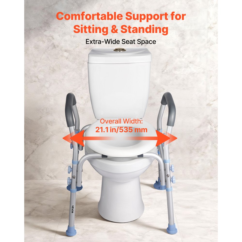VEVOR Υπερυψωμένο Κάθισμα Τουαλέτας με Μπράτσα, Χωρητικότητα Φόρτισης 136 kg, Ρυθμιζόμενο Ύψος, Διευρυμένο Ανυψωμένο Κάθισμα Τουαλέτας με Λαβές και Προστασία από Πιτσιλίσματα για Ηλικιωμένους, Ηλικιωμένους, ΑΜΕΑ, ΑΜΕΑ, Ενήλικες VEVOR Υπερυψωμένο Κάθισμα Τουαλέτας με Μπράτσα, Χωρητικότητα Φόρτισης 136 kg, Ρυθμιζόμενο Ύψος, Διευρυμένο Ανυψωμένο Κάθισμα Τουαλέτας με Λαβές και Προστασία από Πιτσιλίσματα για Ηλικιωμένους, Ηλικιωμένους, ΑΜΕΑ, ΑΜΕΑ, Ενήλικες