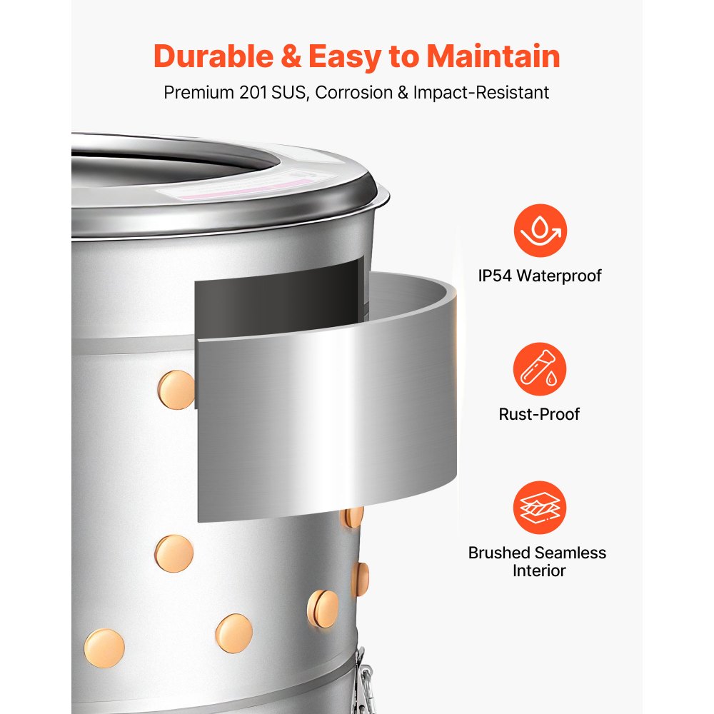 Μηχανή απολέπισης κοτόπουλων VEVOR, τύμπανο 400 mm, ηλεκτρική μηχανή απολέπισης κοτόπουλων 500 W & 230 στροφές/λεπτό με 114 μαλακά δάχτυλα & τροχούς μεταφοράς, αφαίρεση φτερών από ανοξείδωτο ατσάλι για επεξεργασία 1-2 νεοσσών μία φορά Μηχανή απολέπισης κοτόπουλων VEVOR, τύμπανο 400 mm, ηλεκτρική μηχανή απολέπισης κοτόπουλων 500 W & 230 στροφές/λεπτό με 114 μαλακά δάχτυλα & τροχούς μεταφοράς, αφαίρεση φτερών από ανοξείδωτο ατσάλι για επεξεργασία 1-2 νεοσσών μία φορά