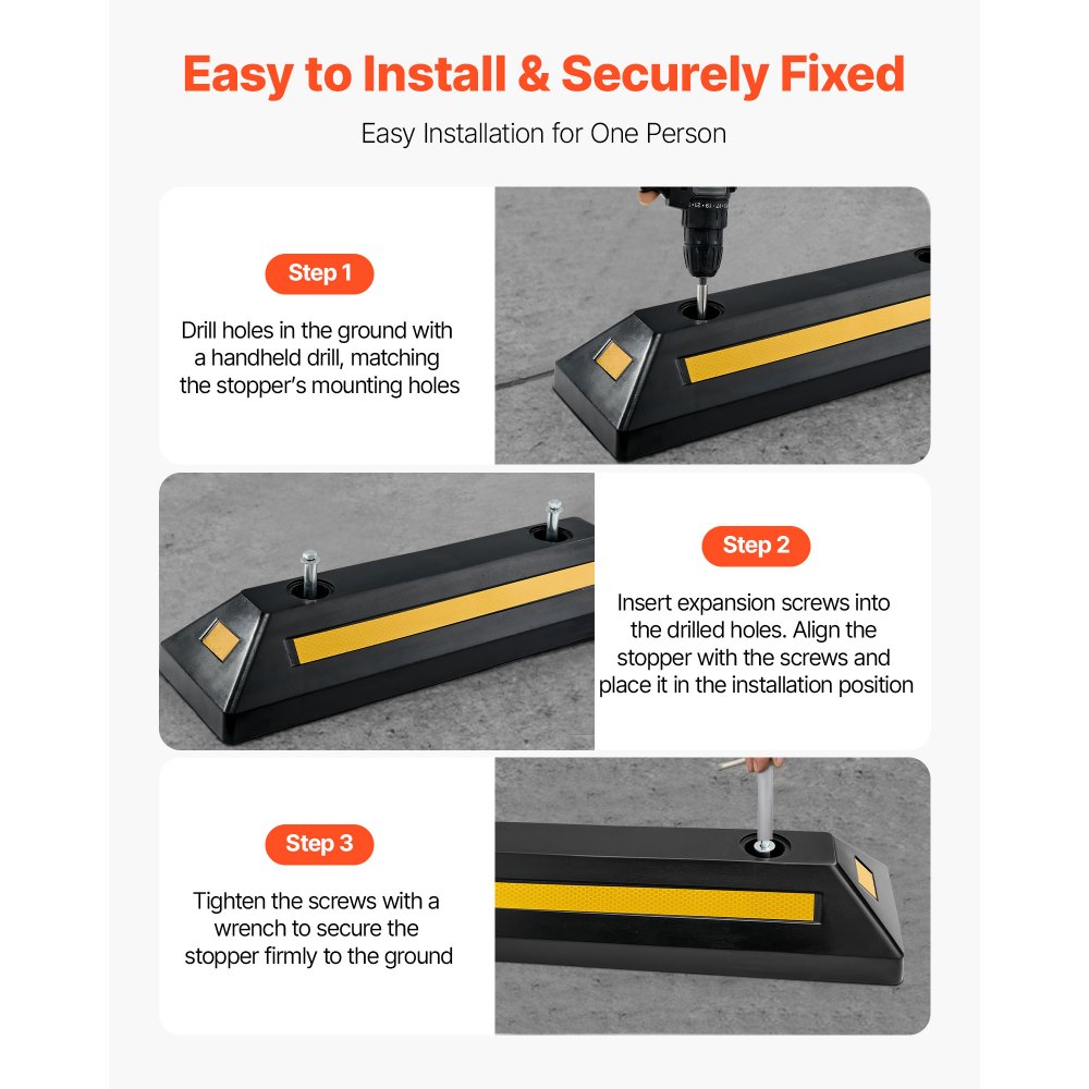 Στοπ στάθμευσης VEVOR, Βοήθεια στάθμευσης βαρέως τύπου 548 mm 2 τεμαχίων για γκαράζ, Λαστιχένιο στοπ δαπέδου γκαράζ με ανακλαστικές ταινίες, Βοηθητικά βοηθήματα για αυτοκίνητα, βαν, φορτηγά, στοπ οδηγών ελαστικών, προφυλακτήρες Στοπ στάθμευσης VEVOR, Βοήθεια στάθμευσης βαρέως τύπου 548 mm 2 τεμαχίων για γκαράζ, Λαστιχένιο στοπ δαπέδου γκαράζ με ανακλαστικές ταινίες, Βοηθητικά βοηθήματα για αυτοκίνητα, βαν, φορτηγά, στοπ οδηγών ελαστικών, προφυλακτήρες