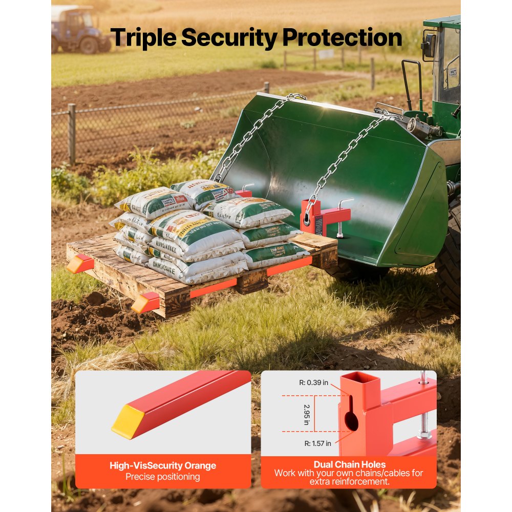 Πιρούνια παλετών VEVOR, πιρούνια παλετών με σφιγκτήρα 907 kg, συνολικό μήκος 109 cm, βαρέως τύπου, γρήγορης σύνδεσης πιρούνι τρακτέρ συμβατό με εξαρτήματα τρακτέρ, κάδο φορτωτή και σύστημα διεύθυνσης ολίσθησης, πορτοκαλί Πιρούνια παλετών VEVOR, πιρούνια παλετών με σφιγκτήρα 907 kg, συνολικό μήκος 109 cm, βαρέως τύπου, γρήγορης σύνδεσης πιρούνι τρακτέρ συμβατό με εξαρτήματα τρακτέρ, κάδο φορτωτή και σύστημα διεύθυνσης ολίσθησης, πορτοκαλί