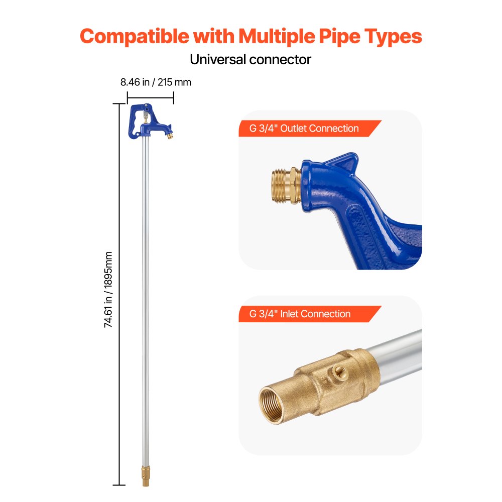 Κρουνός αυλής VEVOR με αντιπαγετική προστασία, εξωτερική βρύση 1895 mm με αντιπαγετικό βάθος 1219,2 mm, σύνδεση σωλήνα G 3/4" και σύνδεσμος εύκαμπτου σωλήνα, κρουνός χωρίς μόλυβδο χωρίς αντιπαγετική προστασία για άρδευση κήπου, αγροκτήματος Κρουνός αυλής VEVOR με αντιπαγετική προστασία, εξωτερική βρύση 1895 mm με αντιπαγετικό βάθος 1219,2 mm, σύνδεση σωλήνα G 3/4" και σύνδεσμος εύκαμπτου σωλήνα, κρουνός χωρίς μόλυβδο χωρίς αντιπαγετική προστασία για άρδευση κήπου, αγροκτήματος