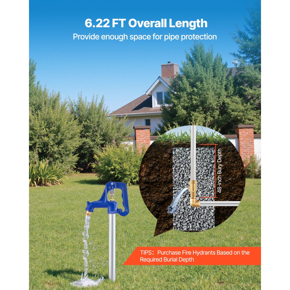 Κρουνός αυλής VEVOR με αντιπαγετική προστασία, εξωτερική βρύση 1895 mm με αντιπαγετικό βάθος 1219,2 mm, σύνδεση σωλήνα G 3/4" και σύνδεσμος εύκαμπτου σωλήνα, κρουνός χωρίς μόλυβδο χωρίς αντιπαγετική προστασία για άρδευση κήπου, αγροκτήματος Κρουνός αυλής VEVOR με αντιπαγετική προστασία, εξωτερική βρύση 1895 mm με αντιπαγετικό βάθος 1219,2 mm, σύνδεση σωλήνα G 3/4" και σύνδεσμος εύκαμπτου σωλήνα, κρουνός χωρίς μόλυβδο χωρίς αντιπαγετική προστασία για άρδευση κήπου, αγροκτήματος