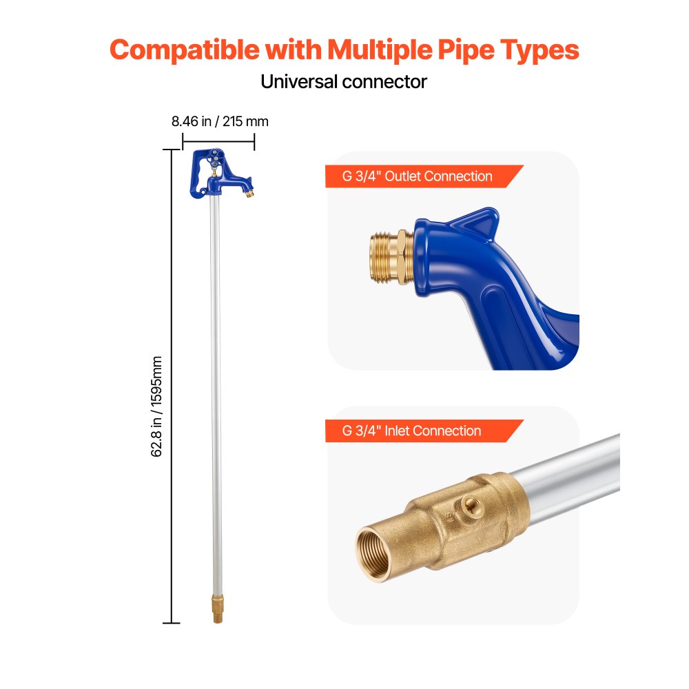 Κρουνός αυλής VEVOR με αντιπαγετική προστασία, εξωτερική βρύση 1595 mm με αντιπαγετικό βάθος 914,4 mm, σύνδεση σωλήνα G 3/4", λαβή με μοχλό + χειροτροχό, κρουνός χωρίς μόλυβδο χωρίς αντιπαγετική προστασία για άρδευση κήπου, αγροκτήματος Κρουνός αυλής VEVOR με αντιπαγετική προστασία, εξωτερική βρύση 1595 mm με αντιπαγετικό βάθος 914,4 mm, σύνδεση σωλήνα G 3/4", λαβή με μοχλό + χειροτροχό, κρουνός χωρίς μόλυβδο χωρίς αντιπαγετική προστασία για άρδευση κήπου, αγροκτήματος