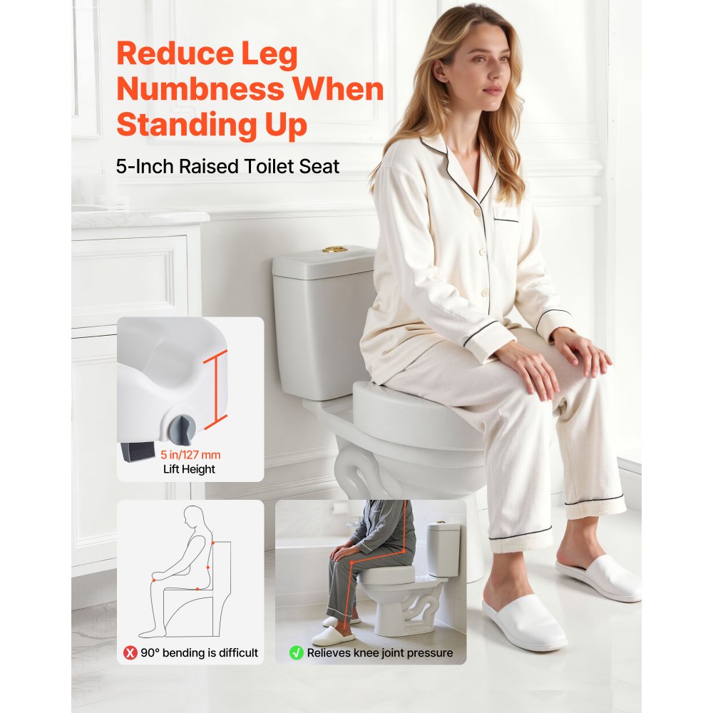 VEVOR Υπερυψωμένο κάθισμα τουαλέτας, χωρητικότητα 158,8 kg, ύψος ανύψωσης 127 mm, ανυψωμένο κάθισμα τουαλέτας με commode και διευρυμένο άνοιγμα για ηλικιωμένους, ηλικιωμένους, άτομα με αναπηρία, άτομα με αναπηρία, ενήλικες, ταιριάζει σε επιμήκη και στρογγυλή λεκάνη VEVOR Υπερυψωμένο κάθισμα τουαλέτας, χωρητικότητα 158,8 kg, ύψος ανύψωσης 127 mm, ανυψωμένο κάθισμα τουαλέτας με commode και διευρυμένο άνοιγμα για ηλικιωμένους, ηλικιωμένους, άτομα με αναπηρία, άτομα με αναπηρία, ενήλικες, ταιριάζει σε επιμήκη και στρογγυλή λεκάνη
