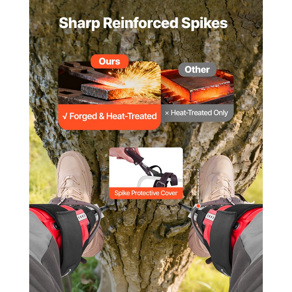 Σετ καρφιών αναρρίχησης δέντρων VEVOR, Ρυθμιζόμενος εξοπλισμός αναρρίχησης δέντρων με ιμάντες και προστατευτικά καρφιών, Χωρητικότητα φορτίου 159 kg, Ανθεκτικός εξοπλισμός δενδροκομίας από αλουμίνιο για μάζεμα φρούτων και κυνήγι Σετ καρφιών αναρρίχησης δέντρων VEVOR, Ρυθμιζόμενος εξοπλισμός αναρρίχησης δέντρων με ιμάντες και προστατευτικά καρφιών, Χωρητικότητα φορτίου 159 kg, Ανθεκτικός εξοπλισμός δενδροκομίας από αλουμίνιο για μάζεμα φρούτων και κυνήγι