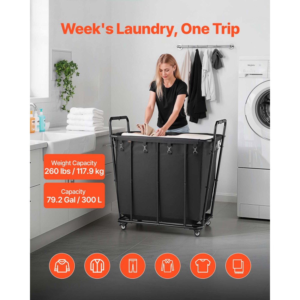Καλάθι Πλυντηρίου VEVOR, Τροχαίο Καλάθι Παντοπωλείου με Αδιάβροχη Επένδυση & Περιστρεφόμενους Τροχούς, Μεγάλη Χωρητικότητα Φορτίου 118 KG, Βαρέως Τύπου Καλάθι Αγορών για Πλύσιμο, Ψώνια, Κάμπινγκ, Παντοπωλείο, Αποσκευές, Μαύρο Καλάθι Πλυντηρίου VEVOR, Τροχαίο Καλάθι Παντοπωλείου με Αδιάβροχη Επένδυση & Περιστρεφόμενους Τροχούς, Μεγάλη Χωρητικότητα Φορτίου 118 KG, Βαρέως Τύπου Καλάθι Αγορών για Πλύσιμο, Ψώνια, Κάμπινγκ, Παντοπωλείο, Αποσκευές, Μαύρο