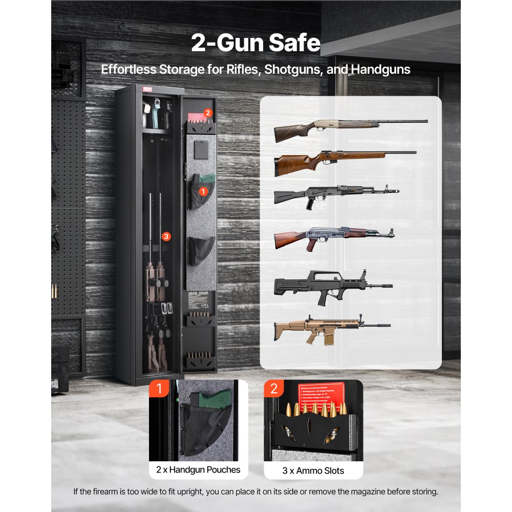 VEVOR Gun Safe, βαρέως τύπου ψυχρής έλασης ατσάλινο πυρίμαχο θάλαμο τυφεκίων με ψηφιακό πληκτρολόγιο και κλειδί, μεγάλο μακρύ θάλαμο όπλου με γεμιστήρα και φωτισμό LED, ρυθμιζόμενες βάσεις για τυφέκια, πιστόλια, κυνηγετικό όπλο VEVOR Gun Safe, βαρέως τύπου ψυχρής έλασης ατσάλινο πυρίμαχο θάλαμο τυφεκίων με ψηφιακό πληκτρολόγιο και κλειδί, μεγάλο μακρύ θάλαμο όπλου με γεμιστήρα και φωτισμό LED, ρυθμιζόμενες βάσεις για τυφέκια, πιστόλια, κυνηγετικό όπλο