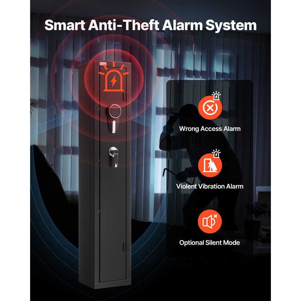 VEVOR Gun Safe, βαρέως τύπου ψυχρής έλασης ατσάλινο πυρίμαχο θάλαμο τυφεκίων με ψηφιακό πληκτρολόγιο και κλειδί, μεγάλο μακρύ θάλαμο όπλου με γεμιστήρα και φωτισμό LED, ρυθμιζόμενες βάσεις για τυφέκια, πιστόλια, κυνηγετικό όπλο VEVOR Gun Safe, βαρέως τύπου ψυχρής έλασης ατσάλινο πυρίμαχο θάλαμο τυφεκίων με ψηφιακό πληκτρολόγιο και κλειδί, μεγάλο μακρύ θάλαμο όπλου με γεμιστήρα και φωτισμό LED, ρυθμιζόμενες βάσεις για τυφέκια, πιστόλια, κυνηγετικό όπλο